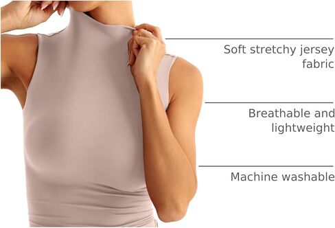 EasyGala Women Sleeveless Mock Turtle Neck Tops Double Lined Fitted Tank Tops Basic T Shirts 2024 in Saudi Arabia