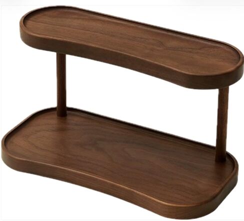 Bamboo Desktop Organizer Shelf – 2-Tier Wooden Storage Rack (12.5" x 6.5" x 7.5") for Perfume, Makeup, Coffee Mugs – Natural Bamboo Display Stand for Vanity, Bathroom, Office in Kuwait