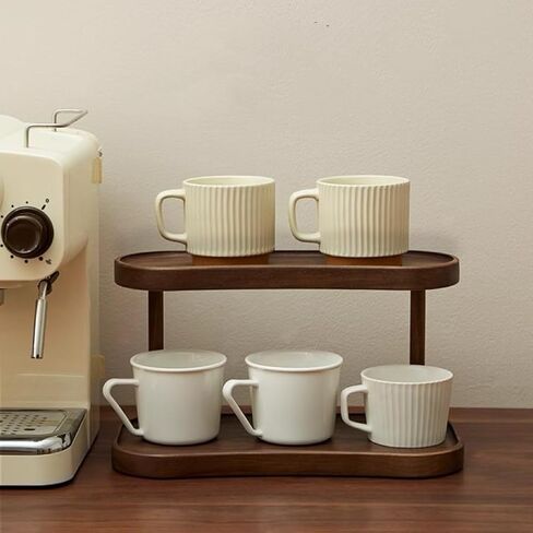 Bamboo Desktop Organizer Shelf – 2-Tier Wooden Storage Rack (12.5" x 6.5" x 7.5") for Perfume, Makeup, Coffee Mugs – Natural Bamboo Display Stand for Vanity, Bathroom, Office in Kuwait