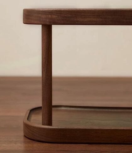 Bamboo Desktop Organizer Shelf – 2-Tier Wooden Storage Rack (12.5" x 6.5" x 7.5") for Perfume, Makeup, Coffee Mugs – Natural Bamboo Display Stand for Vanity, Bathroom, Office in Kuwait