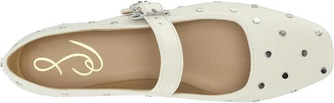 Sam Edelman Women's Michaela Stud Mary Jane Flat, Black Leather, 6 in Saudi Arabia