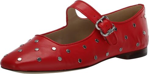 Sam Edelman Women's Michaela Stud Mary Jane Flat, Black Leather, 6 in Saudi Arabia