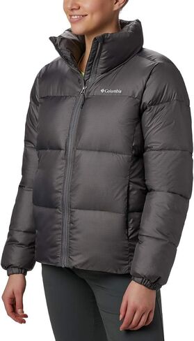 Columbia Women's Puffect Color Blocked Jacket, Dark Stone/Black/White, X-Large in Saudi Arabia