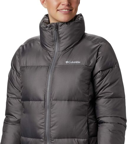 Columbia Women's Puffect Color Blocked Jacket, Dark Stone/Black/White, X-Large in Saudi Arabia