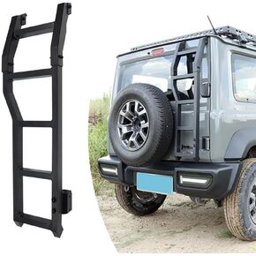 Aluminum Rear Door Ladder Compatible with Suzuki Jimny JB74 2019 2020 2021 2022 2023 2024 2025, Tailgate Access Step for Roof Rack, Durable Off-Road Rear Door Climbing Accessory in Saudi Arabia