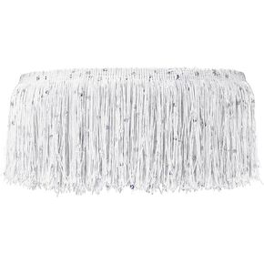 MECCANIXITY 4" Sequin Chainette Fringe Trim, 2 Yard Tassel Sewing Trim Fringes for Latin Dress Stage Dance Costume Party, Black in Kuwait