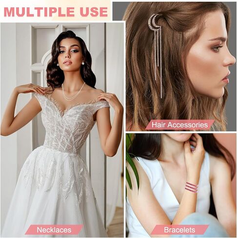 سلسلة لؤلؤ باتيكل 10 ياردات × 4 مم، سلسلة أكواب مطرزة باللؤلؤ الفضي للخياطة اليدوية وصناعة الملابس والمجوهرات، أبيض in Saudi Arabia