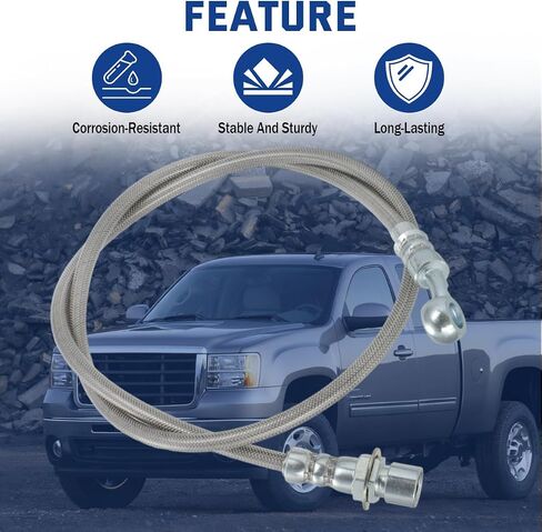 خطوط فرامل ممتدة من AUTOVIC من الفولاذ المقاوم للصدأ لسيارة 1999-2007 Chevy Silverado GMC Sierra 1500 2WD in Saudi Arabia