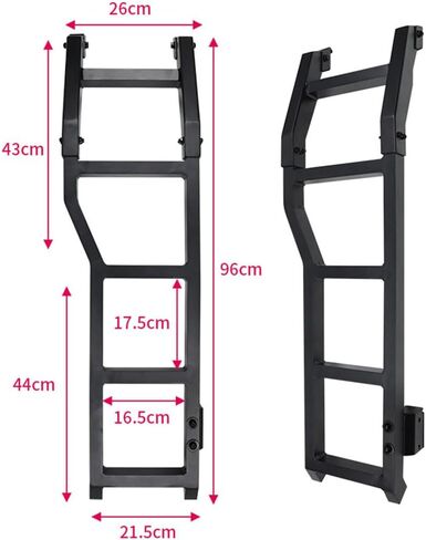 Aluminum Rear Door Ladder Compatible with Suzuki Jimny JB74 2019 2020 2021 2022 2023 2024 2025, Tailgate Access Step for Roof Rack, Durable Off-Road Rear Door Climbing Accessory in Saudi Arabia