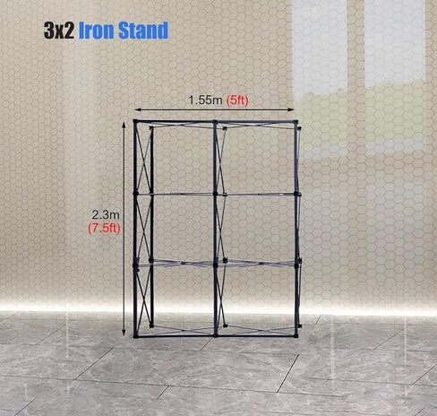 Portable Pop Up Display Stand, Collapsible Iron Backdrop Exhibit Frame for Vendor Advertising Booth, Lightweight and Durable Design in Kuwait