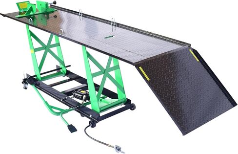 Air Hydraulic Motorcycle Lift, 1000 Lb. Capacity Mobile ATV/Motorcycle Lift Table, Heavy Duty Manual/Pneumatic Jack with Removable Ramp in Kuwait
