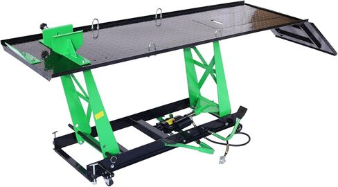 Air Hydraulic Motorcycle Lift, 1000 Lb. Capacity Mobile ATV/Motorcycle Lift Table, Heavy Duty Manual/Pneumatic Jack with Removable Ramp in Kuwait
