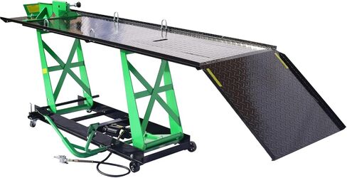 Air Hydraulic Motorcycle Lift, 1000 Lb. Capacity Mobile ATV/Motorcycle Lift Table, Heavy Duty Manual/Pneumatic Jack with Removable Ramp in Kuwait