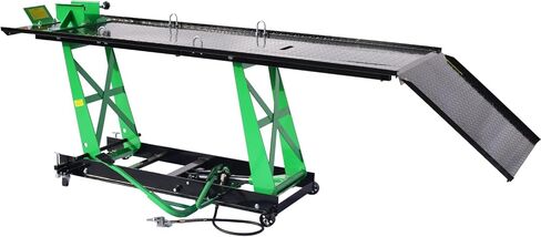 Air Hydraulic Motorcycle Lift, 1000 Lb. Capacity Mobile ATV/Motorcycle Lift Table, Heavy Duty Manual/Pneumatic Jack with Removable Ramp in Kuwait