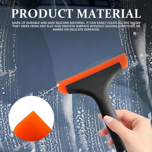 قطعة واحدة من ممسحة النوافذ الصغيرة المصنوعة من السيليكون، ممسحة الزجاج الأمامي، شفرة مياه للزجاج الأمامي مقاس 5.9 بوصة مع مقبض مانع للانزلاق، ممسحة مياه لنافذة السيارة متعددة الأغراض لحمام مرآة السيارة (أخضر، قطعة واحدة) in Kuwait