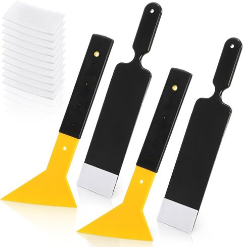 4 Pieces Window Tint Tools, Long Handle Bulldozer Squeegee Scrubber Paddle Squeegee, Auto Flat Window Film Installation Cleaning Tool for Car Front Windows Rear Glass in Saudi Arabia