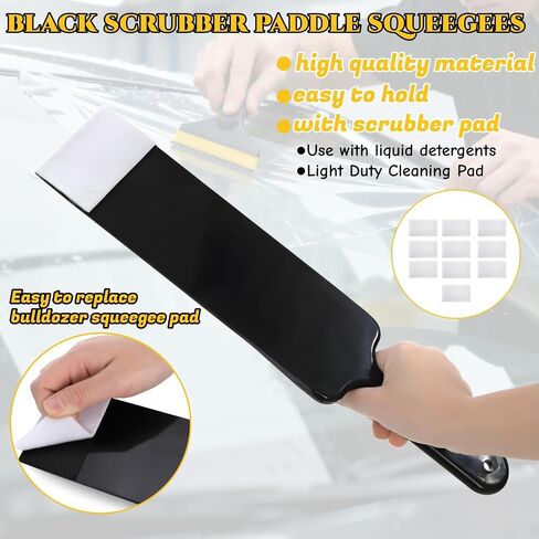 4 Pieces Window Tint Tools, Long Handle Bulldozer Squeegee Scrubber Paddle Squeegee, Auto Flat Window Film Installation Cleaning Tool for Car Front Windows Rear Glass in Saudi Arabia