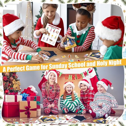 Soulchen Christmas Scavenger Hunt Game Nativity Game Sets الإمدادات بما في ذلك حقيبة المهد اللباد 15 بطاقة Scavenger Hunt 60 قطعة عنصر مسيحي لعيد الميلاد لحفلة مدرسة كنيسة عيد الميلاد in Saudi Arabia
