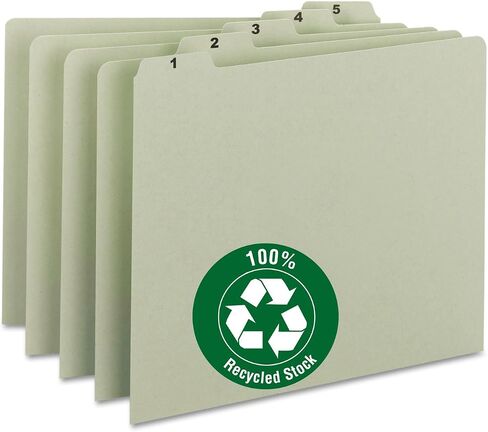 Smead Recycled Top Tab Guides File Guides، يوميًا، 1/5 علامة تبويب، لوح ضغط، قانوني، 31/مجموعة in Kuwait