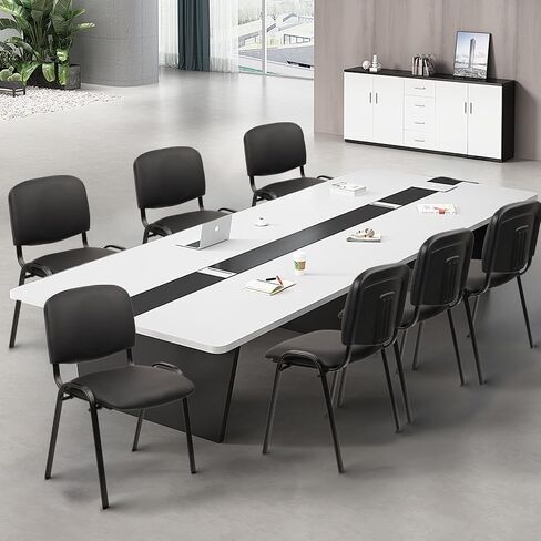 CLATINA Stacking Waiting Room Chairs, PU Leather Armless Office Guest Chair with Metal Frames, Stackable Conference Room Chairs No Wheels for Reception Lobby Side Meeting Training School, Black 10PK in Saudi Arabia