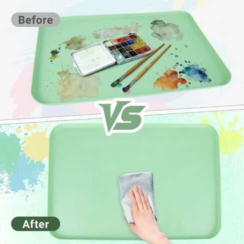 Premium Silicone Art Mat for Crafts, 24" x 16" Non-Slip Art Mat for Painting, Clay, Resin, Slime, Jewelry-Making, and Crafts – Waterproof & Easy to Clean, Raised Edges for Mess-Free Crafting (Blue) in Kuwait