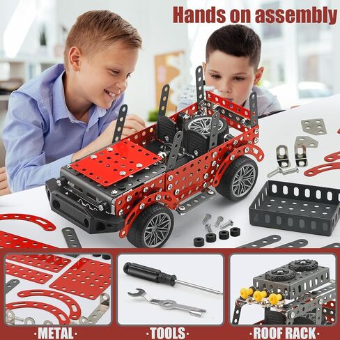 288PCS Metal Model Car Kits Erector Set, Building Set for Kids Aged 8 and Up, 4x4 and Off-Road Vehicle, Model Car Kits Toy Playset, Birthday Gift for Boys 8-12 13 14+ Years Old, SUV Truck for Adults in Saudi Arabia