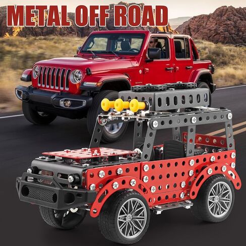 288PCS Metal Model Car Kits Erector Set, Building Set for Kids Aged 8 and Up, 4x4 and Off-Road Vehicle, Model Car Kits Toy Playset, Birthday Gift for Boys 8-12 13 14+ Years Old, SUV Truck for Adults in Saudi Arabia