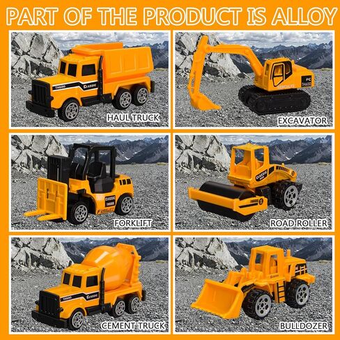 Toddler Construction Truck Vehicle Toy Set for 3 4 5 6 Years Old Boys with Play Mat, Die-Cast Car Carrier Truck for Kids Boys Girls Birthday Party Gifts in Saudi Arabia