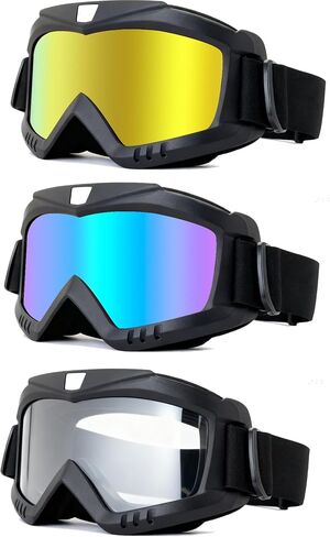 Dirt Bike Goggles 3 Pack Motorcycle Riding ATV Ski Goggles Windproof and Dustproof Glasses in Saudi Arabia