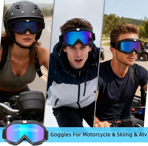 Dirt Bike Goggles 3 Pack Motorcycle Riding ATV Ski Goggles Windproof and Dustproof Glasses in Saudi Arabia