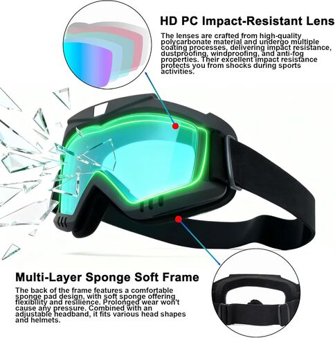 Dirt Bike Goggles 3 Pack Motorcycle Riding ATV Ski Goggles Windproof and Dustproof Glasses in Saudi Arabia