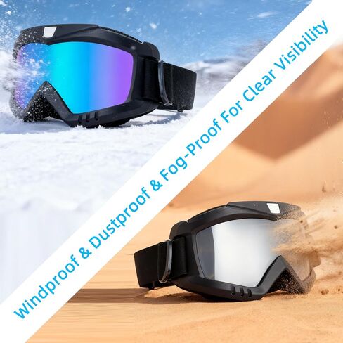 Dirt Bike Goggles 3 Pack Motorcycle Riding ATV Ski Goggles Windproof and Dustproof Glasses in Saudi Arabia