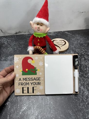 Message From Your Elf Dry Erase Board and Marker, Elf Message Board, Elf Whiteboard, Elf Decor, Christmas Elf Message, Elf Shenanigans in Saudi Arabia