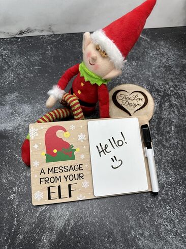 Message From Your Elf Dry Erase Board and Marker, Elf Message Board, Elf Whiteboard, Elf Decor, Christmas Elf Message, Elf Shenanigans in Saudi Arabia