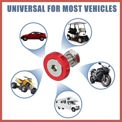 ACROPIX 20 Pcs Car Motorcycle Red M6 Fender Bumper Washer Bolt Nuts Kit Aluminum Alloy Engine Bay Fastener Car Parts in Saudi Arabia