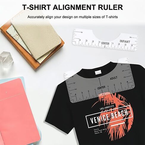 8Pcs Tshirt Ruler Guide to Center, PVC Shirt Measurement DTF Template Tool for Alignment, Heat Press Sublimation, HTV Transfer, Craft Sewing Supplies and Accessories, Front and Back Measurement in Saudi Arabia