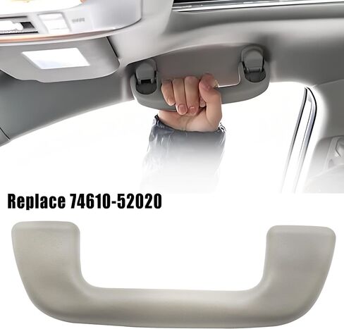 مقبض سحب السقف الداخلي الأمامي، درابزين السقف الداخلي التلقائي بدون خطاف متوافق مع Toyota Corolla Yaris Vios Rav4 استبدال 74610-52020 LH=RH عالمي بيج رمادي (بيج أمامي) in Kuwait