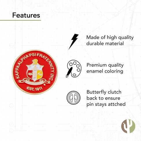 سترة سترة Desert Cactus Kappa Alpha Psi FrbreastNupe w/Diamond Lapel Pin Enamel الرسمية اليونانية (Nupe w/Middle Diamond Pin) in Saudi Arabia