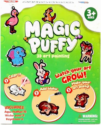 مجموعة فنية Aqua Puffs ثلاثية الأبعاد، حرف الأميرة ووحيد القرن للأطفال، طلاء نسيج رغوي DIY ونشاط تضخيم - متعة إبداعية سهلة وخالية من الفوضى، هدايا عيد ميلاد مثالية للفتيات والأولاد في سن 4 5 6 7 8 9 10 in Kuwait
