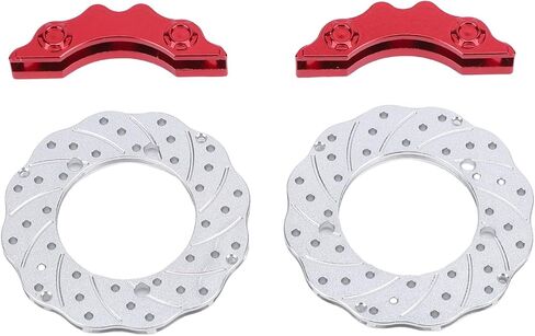 SUNGOOYUE RC Car Brake Disc Kit,Aluminum Alloy Brake Rotors with Simulated Calipers for 1/10 1/16 RC Crawler Cars 3D Design Lightweight Durable (Red) in Saudi Arabia