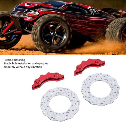 SUNGOOYUE RC Car Brake Disc Kit,Aluminum Alloy Brake Rotors with Simulated Calipers for 1/10 1/16 RC Crawler Cars 3D Design Lightweight Durable (Red) in Saudi Arabia
