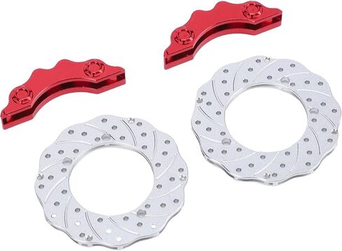 SUNGOOYUE RC Car Brake Disc Kit,Aluminum Alloy Brake Rotors with Simulated Calipers for 1/10 1/16 RC Crawler Cars 3D Design Lightweight Durable (Red) in Saudi Arabia