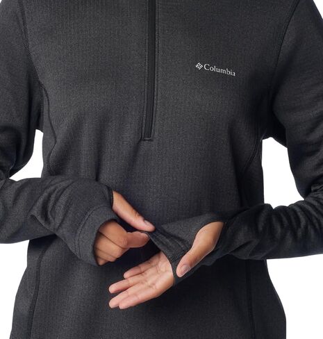Columbia Women's Park View Grid Fleece Half Zip, Black Heather, 3X Plus in Saudi Arabia