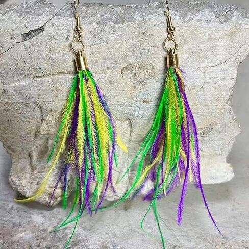 twinkle eye 1-2 Pairs Carnival Exaggerated Tri color Mardi Gras Lobster Mouth Drink Mask Shape Mardi Gras Theme Earrings Drop Dangle Pendant Earrings for Women Girls Jewelry Gift in Saudi Arabia