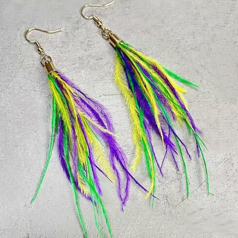 twinkle eye 1-2 Pairs Carnival Exaggerated Tri color Mardi Gras Lobster Mouth Drink Mask Shape Mardi Gras Theme Earrings Drop Dangle Pendant Earrings for Women Girls Jewelry Gift in Saudi Arabia