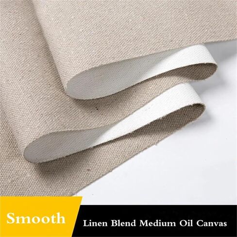 Rolled Canvas Professional Linen-Blend Blank Canvas Roll for Painting 1M Length Pre-Primed for Acrylic & Oil(Width 58cm 1M Length) in Saudi Arabia