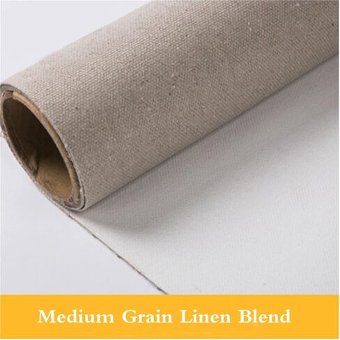 Rolled Canvas Professional Linen-Blend Blank Canvas Roll for Painting 1M Length Pre-Primed for Acrylic & Oil(Width 58cm 1M Length) in Saudi Arabia