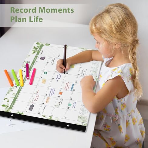 تقويم مكتب 2026، تقويم مكتب كبير 22 بوصة × 17 بوصة (يناير 2026 - يونيو 2027) مخطط جداري شهري لسطح المكتب للوازم المكتبية المدرسية للمعلم العائلي، أسود-أبيض in Kuwait