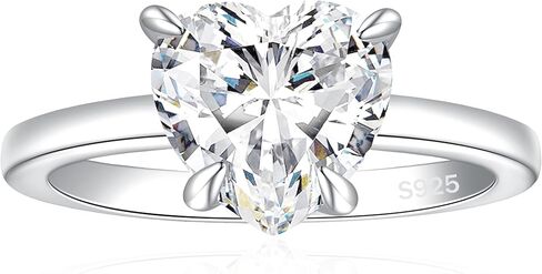 JALOKIVI 1.4CT 925 Sterling Silver Engagement Rings for Women Rose Gold Heart Cut Halo Cubic Zirconia Promise Wedding Rings Size 4 in Saudi Arabia
