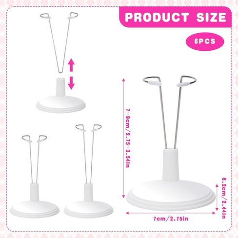 6Pcs Lightstick Display Stand, Adjustable Plastic and Stainless Steel Holder, Storage Rack for Concert Lightsticks, Action Figures, Mini Dolls in Saudi Arabia